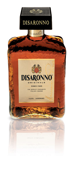 Disaronno offers a distinctive square glass decanter and smooth almond flavour